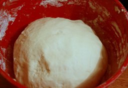 knead the doug, then cover it and let it prove for about 1 hour